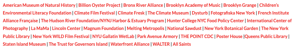 List of Climate Partners in red type.