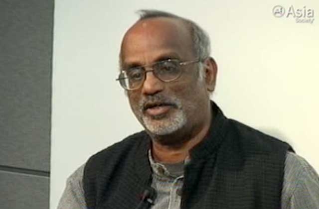 Anjalendran, 'architect of Sri Lanka', at the Asia Society, New York, Dec. 2, 2009.