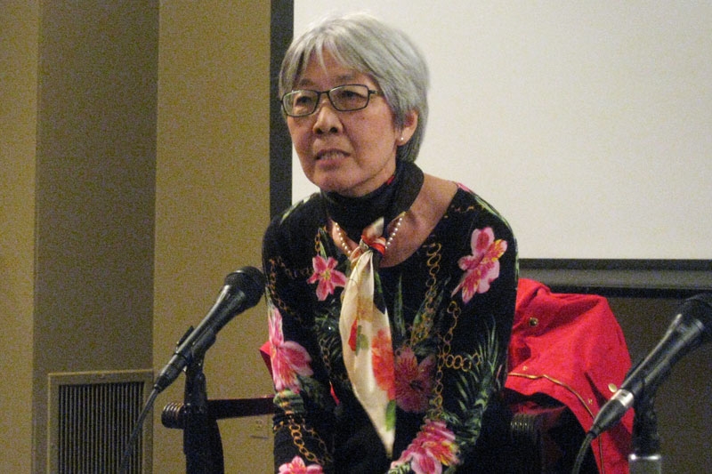 Kongdan Oh discusses working with North Korean refugees following the screening of Kimjongiliya in Washington on Apr. 13, 2011. 