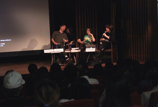L to R: Makoto Aida, Sophie Calle, and Mami Kataoka in conversation at Asia Society Hong Kong Center on November 27, 2014.