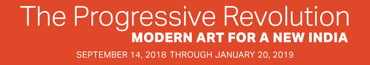 Exhibition Banner for The Progressive Revolution: Modern Art for a New India exhibition at Asia Society New York