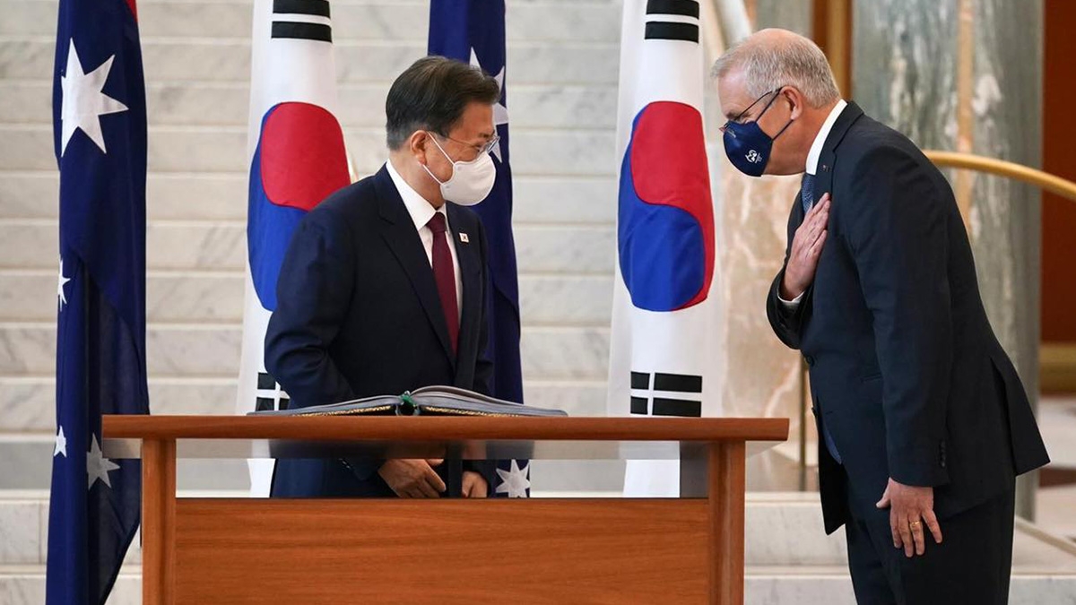 Moon Jae-In and Scott Morrison Parliament House - Facebook