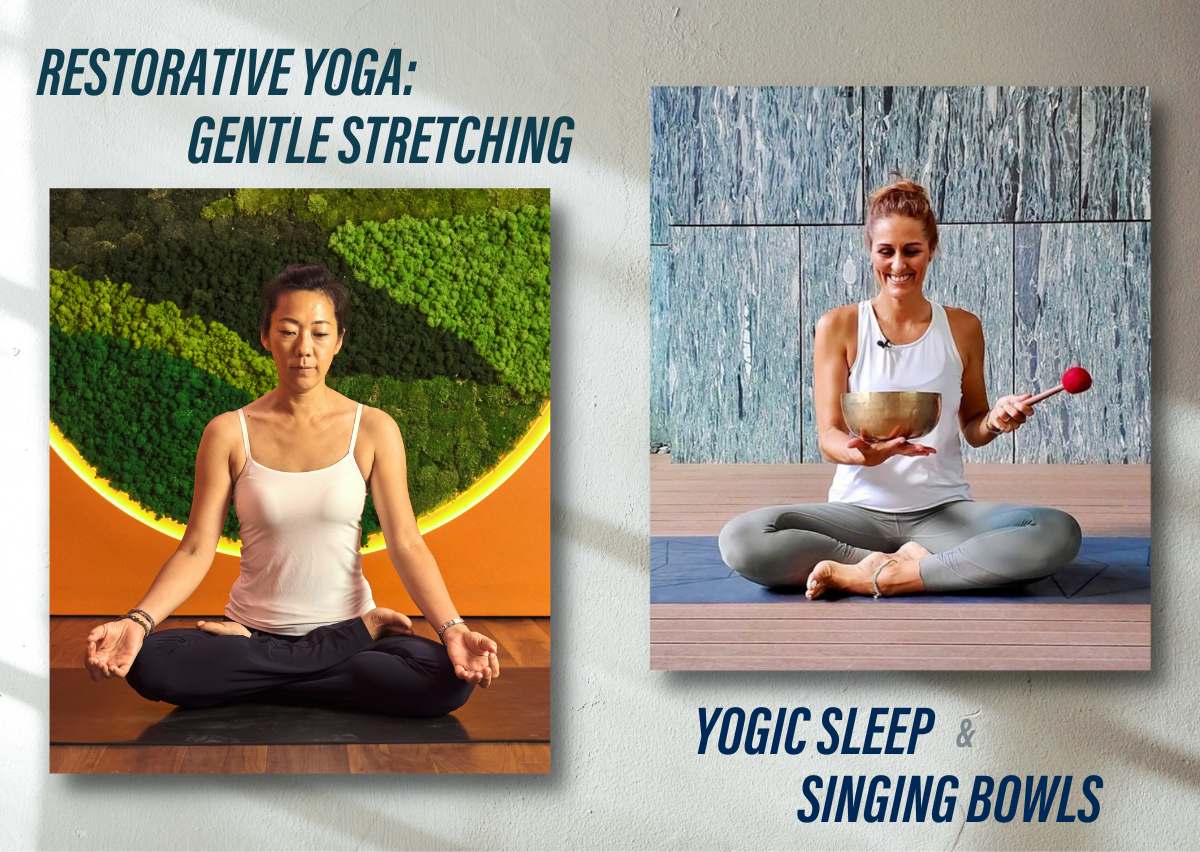 Restorative Yoga: Gentle Stretching & Yogic Sleep and Singing Bowls