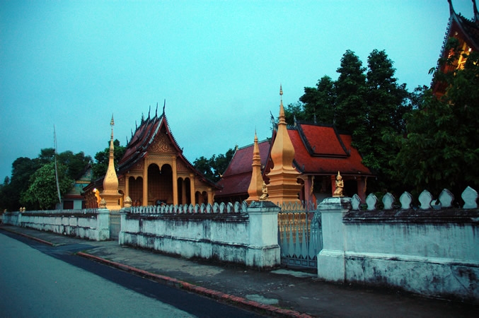 Buddhist temples in Laos at 4:49AM. (mrlob/Flickr)