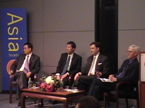 Left to right: Wenran Jiang, David Kang, Daniel Rosen, Orville Schell (Elsa Ruiz/Asia Society)