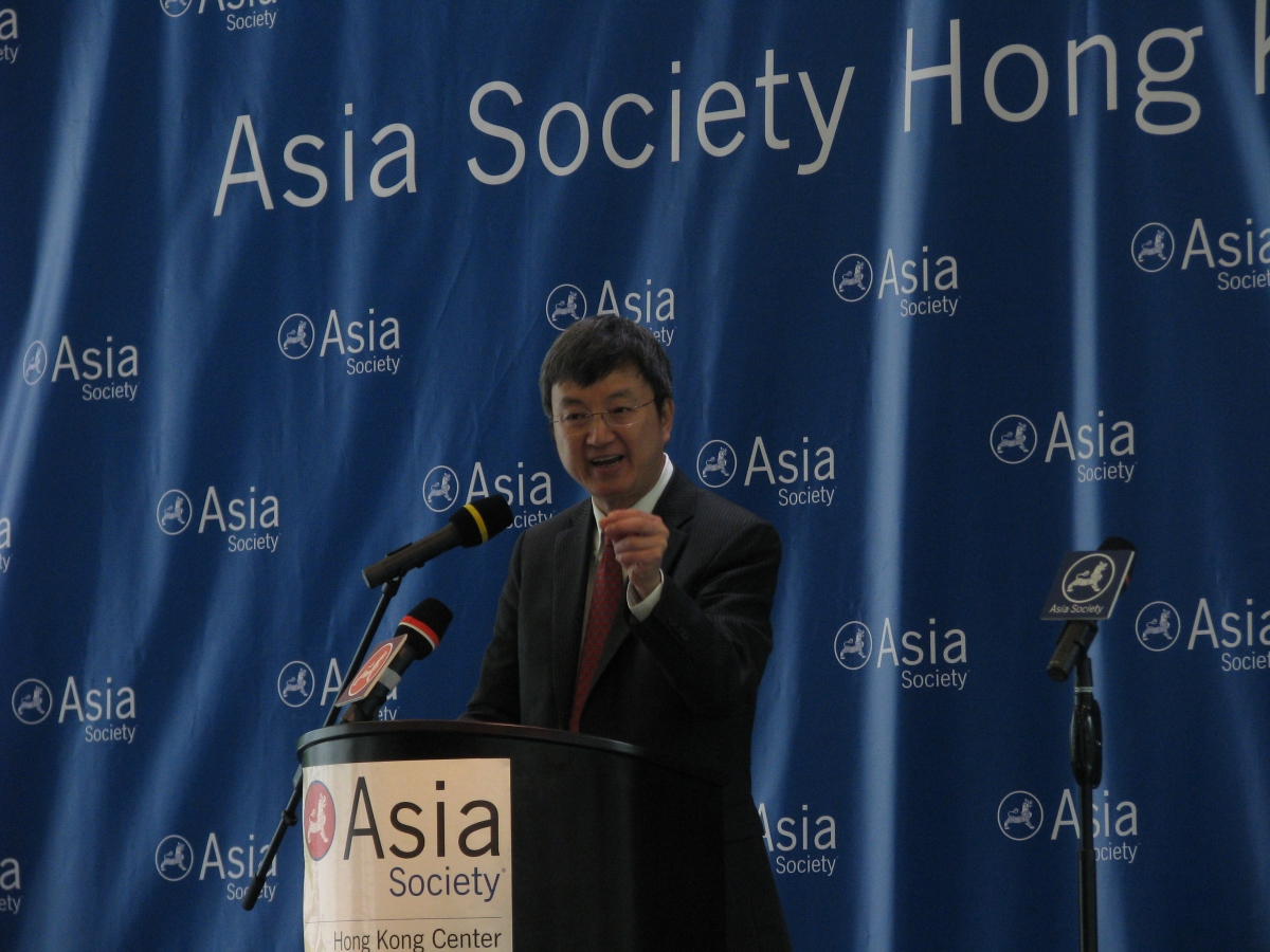Deputy Managing Director of the International Monetary Fund Zhu Min in Hong Kong on March 19, 2012. (Asia Society Hong Kong)