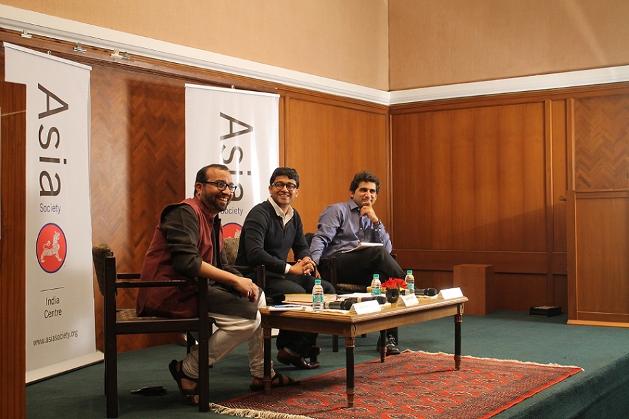 (L to R): Mihir Sharma, Gaurav Gupta and Sajjid Chinoy in Mumbai on March 13, 2015 (Asia Society India Centre)