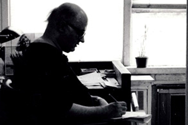 Ardeshir Mohassess in his studio in New York, 1986. (Osatd Mehrtash)