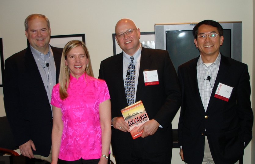 Left to right: Gary Rieschel, Rebecca Fannin, James McGregor, Joseph Tzeng (Asia Society)
