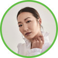 Kara Wang Headshot with green circle to represent Gala