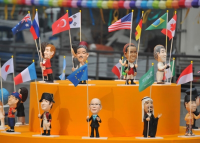 Dolls of leaders of the participating nations are displayed for the upcoming G20 summit during the Seoul Lantern Festival at the Cheonggye stream in Seoul on November 5, 2010. (Kim Jae-Hwan/AFP/Getty Images)