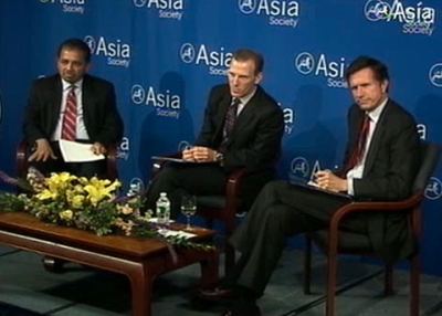 L to R: Palitha T.B. Kohona, Jamie Metzl, and Robert Blake at Asia Society New York on March 14, 2011. (Asia Society)