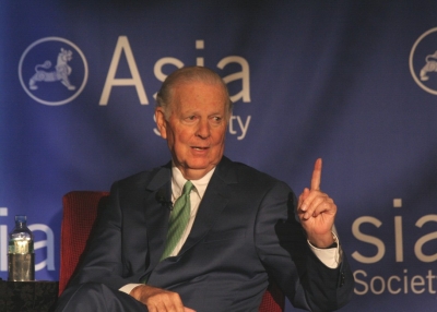 Former U.S. Secretary of State James A. Baker III speaks in Houston on Thursday, April 12, two days before the grand opening of the Asia Society Texas Center. (Bill Swersey/Asia Society)