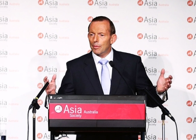 Australian Prime Minister Tony Abbott addresses the Asia Society Australia at the Hotel Realm on March 25, 2014 in Canberra, Australia. (Mark Nolan/Getty Images)