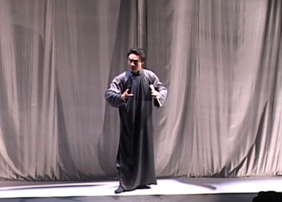 Still from the 2002 Hong Kong Arts Festival performance of "Wenji: Eighteen Songs of a Nomad Flute." 