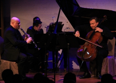 L to R: Andrew Simon (Clarinet), Warren Lee (Piano), and Richard Bamping (Cello)
