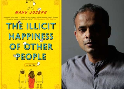 L:  "The Illicit Happiness of Other People" by Manu Joseph (W.W. Norton & Company, Inc.). R: The author. (Ritesh Uttamchandani)