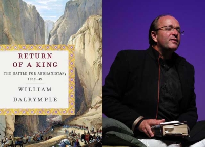 American edition of "The Return of a King: The Battle for Afghanistan, 1839-42" by William Dalrymple (R), shown here at Asia Society New York in February 2012. (Suzanna Finley/Asia Society)