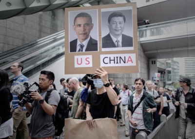 Protesters march to the U.S. consulate in support of Edward Snowden in Hong Kong on June 15, 2013. (AFP/Getty Images)
