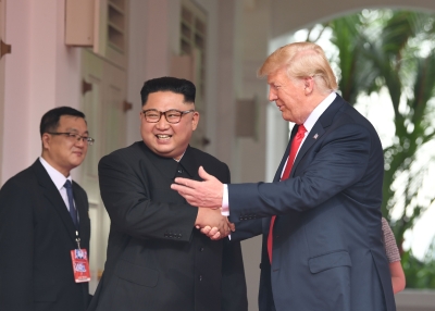 Donald Trump and Kim Jong Un in Singapore for summit meeting