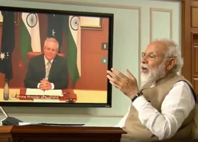Prime Ministers Modi and Morrison Virutal Summit - Modi - Twitter
