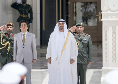 Shinzo Abe with Sheikh Mohammed bin Zayed