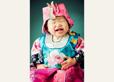 Korean baby girl in hanbok