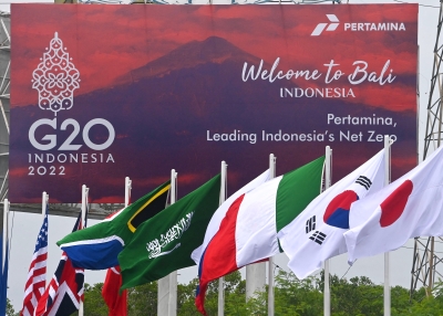 Flags of G20 at Jakarta