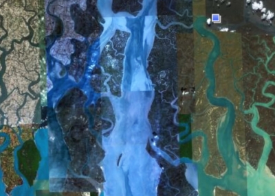 Aerial view of the Ganges delta region. Image: Google Earth.