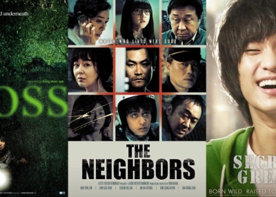 L to R: "Moss", "The Neighbors", "Secretly, Greatly"