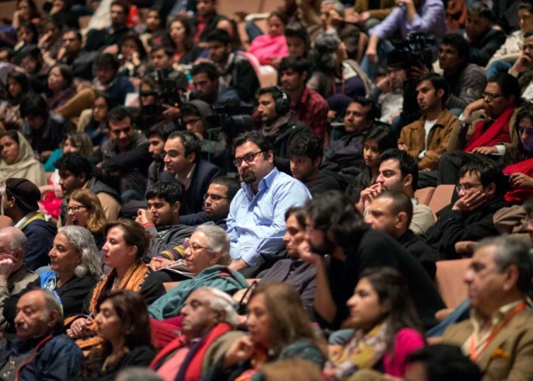 The crowd at the Alhamra Art Center on February 23, 2013, Day 1 of the Lahore Literary Festival. (Saad Sarfraz Sheikh)