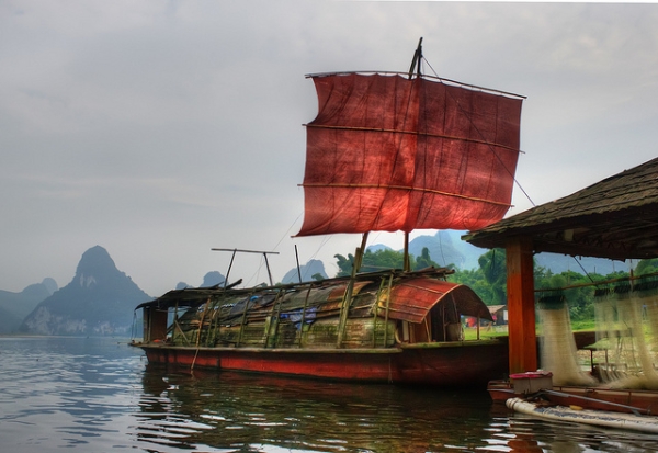 Old river barge on the Li River, Guanxi, China on October 9, 2010. (Stuck in Customs/Flickr)