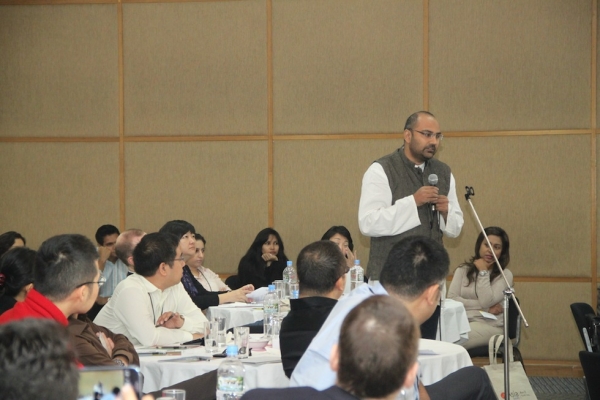 Shaffi Mather speaks at the Asia 21 Young Leaders Program Summit in December, 2012 in Dhaka, Bangladesh. (Asia Society)