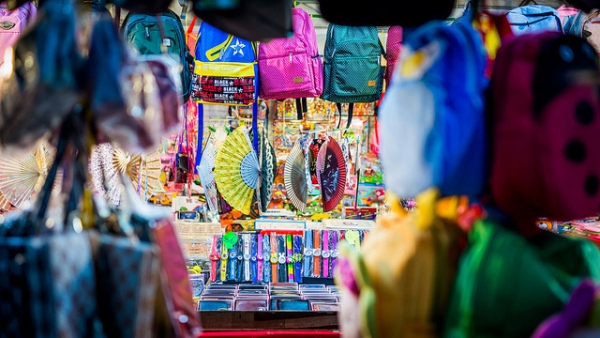 Colorful knickknacks line the stall of a night market in Singapore on January 18, 2013. (kodomut/Flickr)