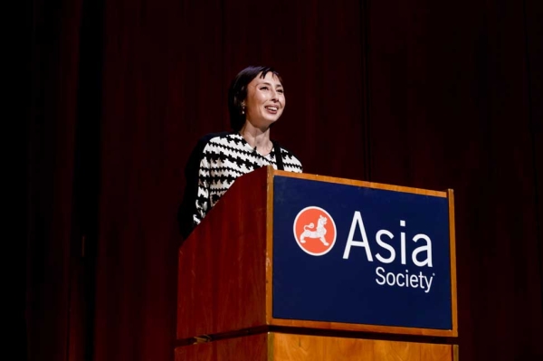 Asia Society Museum Director Melissa Chiu introduces the program "Viewpoints: Art and Technology: Wendi Murdoch and Kenzo Digital," at Asia Society New York on March 4, 2013. (C. Bay Milin/Asia Society)