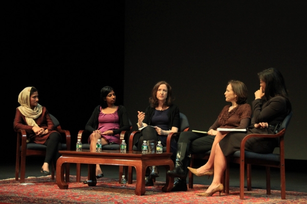 Panelists at the "Girl Rising" post-screening discussion at Asia Society New York on April 10, 2013. (Feng Feng/Asia Society)