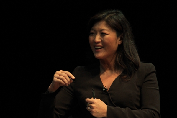 Emmy Award-winning journalist Juju Chang of ABC News moderated the conversation. (Feng Feng/Asia Society)