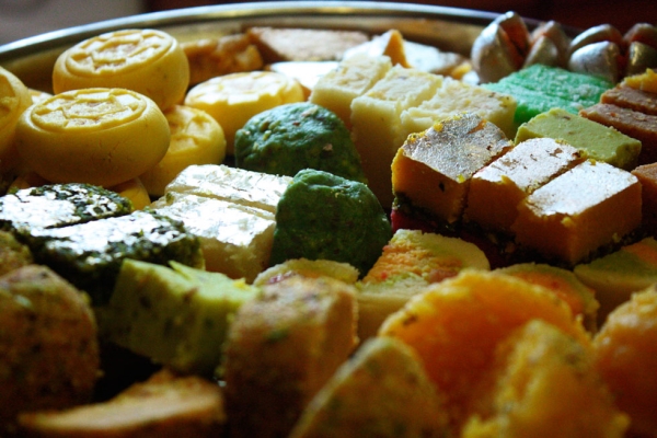 A medley of colored barfi, India's answer to fudge. (robertsharp/Flickr)