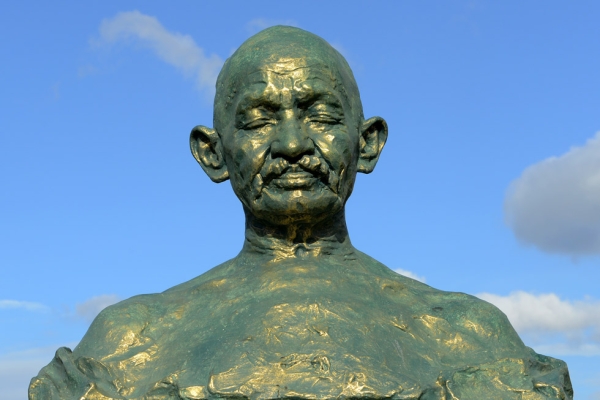 A statue of Mahatma Gandhi at a park in Phnom Penh, Cambodia on September 18, 2012. (Tang Chhin Sothy/AFP/Getty Images)