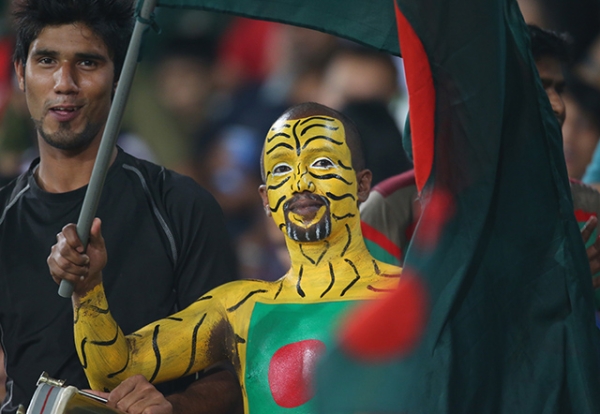 A Bangladesh fan shows his support during the ICC World Twenty20 cricket match between Bangladesh and the West Indies in Dhaka, Bangladesh on March 25, 2014. (Scott Barbour/Getty Images)