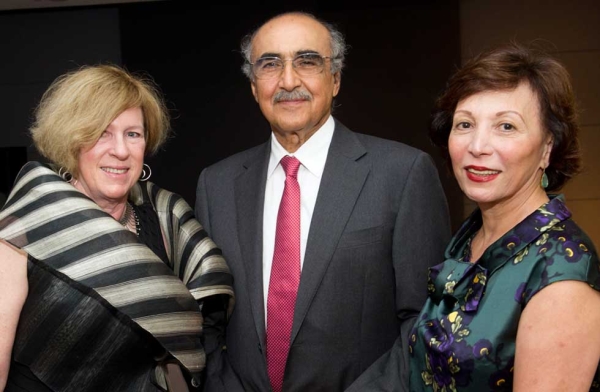 L to R: Asia Society Director for Global Performing Arts and Special Cultural Initiatives Rachel Cooper (L) with Vahid and Mahshid Noshirvani. (Elena Olivo/Asia Society)