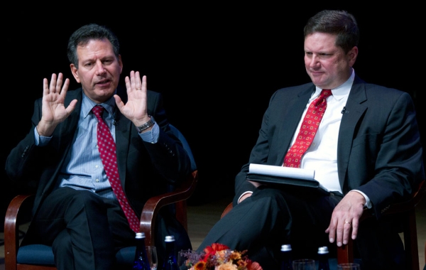 Panelists Robert D. Kaplan (L) and Peter Dutton (R) at Asia Society New York on Nov. 12, 2014. (Elena Olivo/Asia Society)
