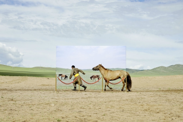 Futuristic Archaeology. Part of a series that recreates a museum diorama with actual people and their livestock in a part of Mongolia suffering from desertification. © Daesung Lee, Republic of Korea, Shortlist, Conceptual, Professional Competition, 2015 Sony World Photography Awards.