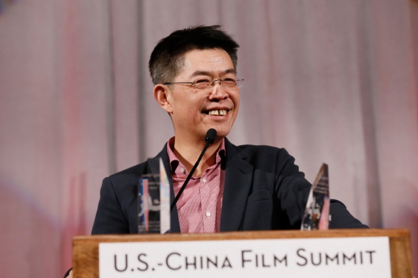 Zhang Zhao, CEO, Le Vision Pictures receives the U.S.-China Film Industry Leadership Award during the 2015 Asia Society U.S.-China Film Summit and Gala held at the Dorthy Chandler Pavilion on Thursday, November 5, 2015, in Los Angeles, Calif. (Ryan Miller/Capture Imaging)