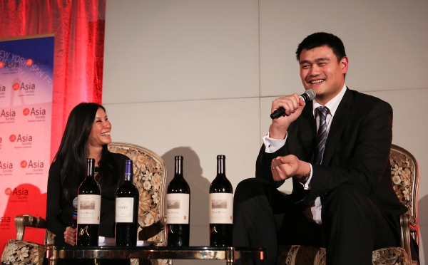 From left, host journalist Lisa Ling interviews Yao Ming, honored as "Visionary of the Year" during the Asia Society Southern California 2013 Annual Gala held at the Millennium Biltmore Hotel on Tuesday, February 19, 2013 in Los Angeles, Calif. (Photo by Ryan Miller/Capture Imaging)