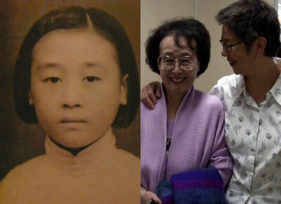 L: Author Hualing Nieh as a young girl in mainland China. R: Hualing (R) with Hong Kong documentary filmmaker Angie Chen (R), director of 'One Tree Three Lives,' about Hualing's life and career. 