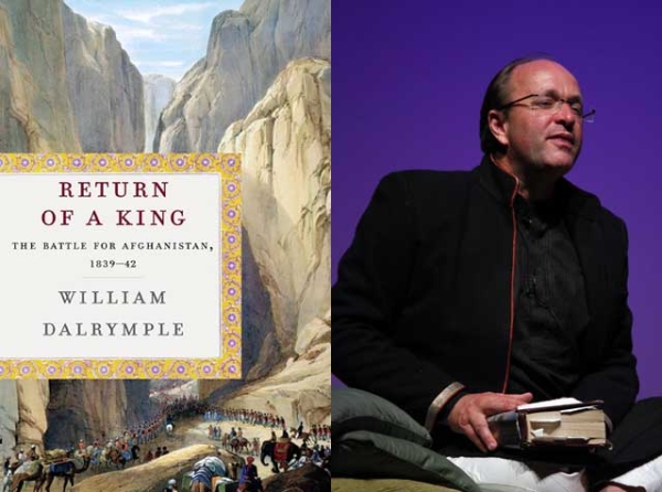 American edition of "The Return of a King: The Battle for Afghanistan, 1839-42" by William Dalrymple (R), shown here at Asia Society New York in February 2012. (Suzanna Finley/Asia Society)