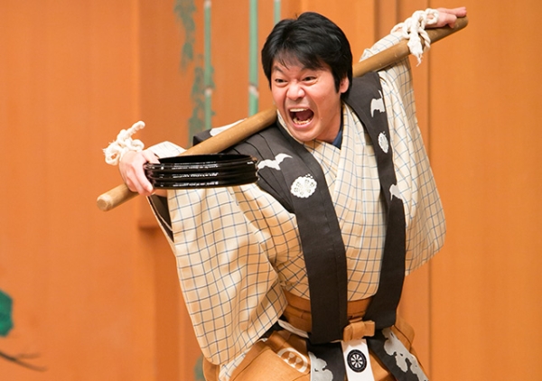 Kyogen master Nomura Manzo IX performs his craft which he learned from his father and grandfather. 