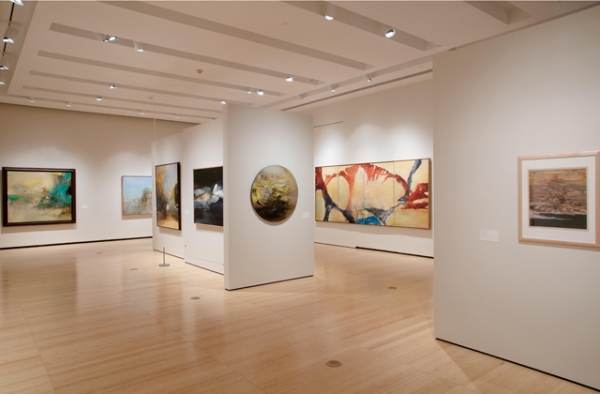 Installation view of “No Limits: Zao Wou-Ki,” co-organized by Asia Society and Colby College Museum of Art, on view at Asia Society Museum, New York, from September 9, 2016, through January 8, 2017. (Richard Goodbody)