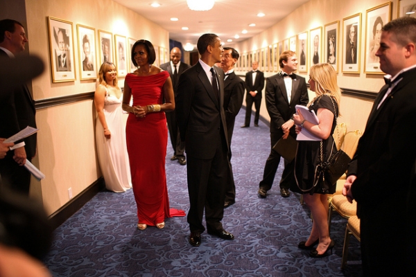 Wearing Prabal Gurung moments before taking the stage at the White House Correspondents' dinner, Saturday, May 1, 2010. (Lawrence Jackson/The White House/flickr)